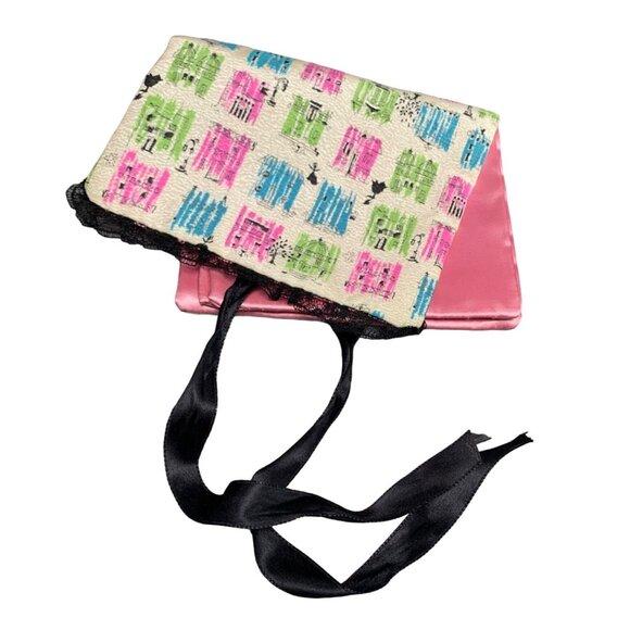 Vintage Satin Accordion Jewelry Travel Organizer With Ribbon Ties - Picture 1 of 7